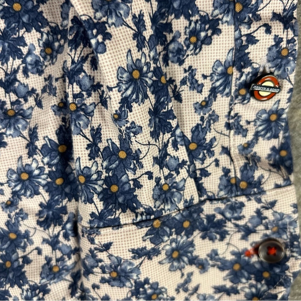 Jermyn & Bond Modern Fit Men's Button Down Long Sleeve Dress Shirt Floral Medium - Picture 4 of 5